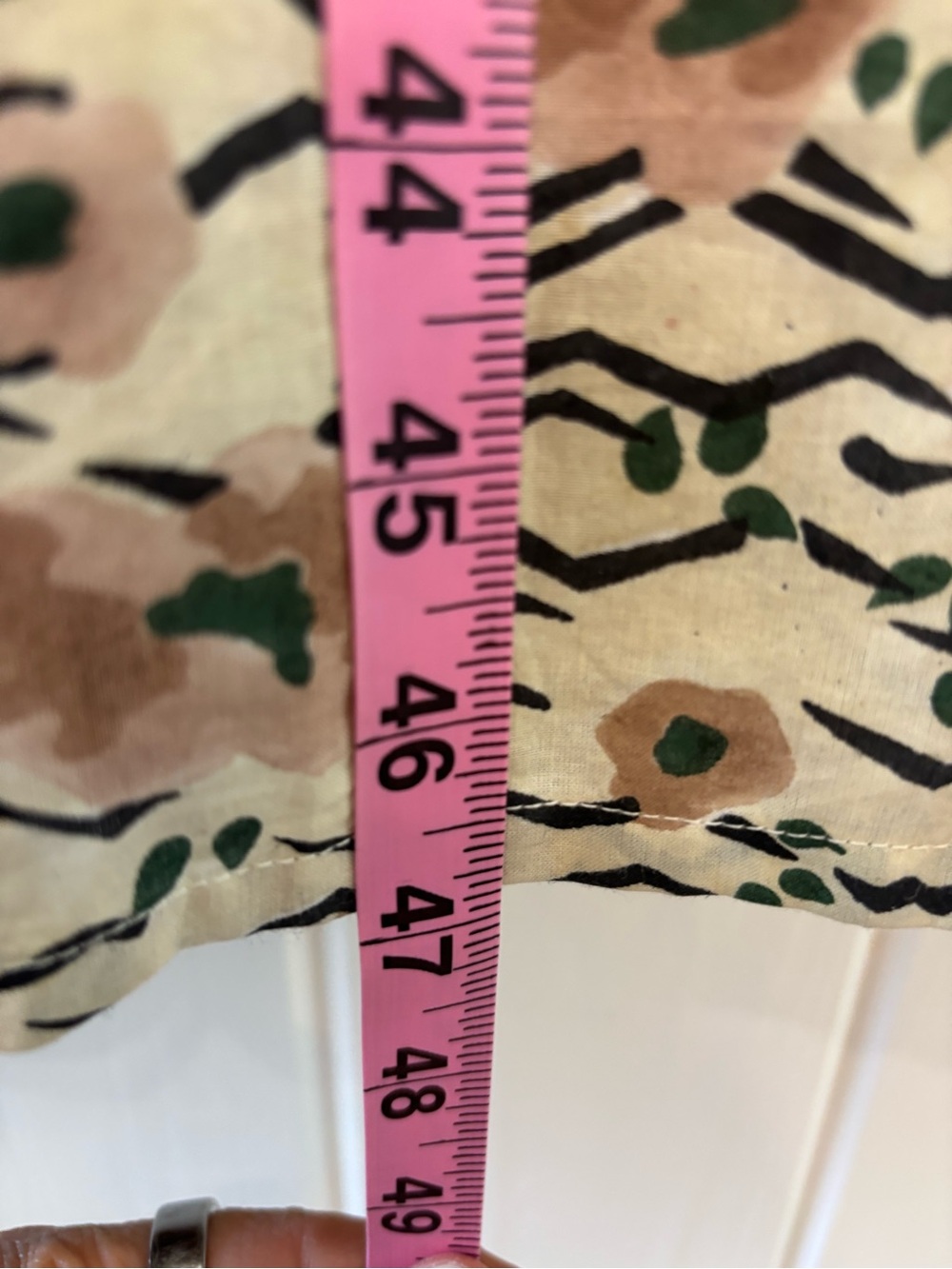 WVN Organic Cotton Floral Puff Sleeve Midi Dress Cream Pocket Cottage-core S - Picture 6 of 12